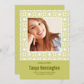 Moderne cirkels in limoengroen afstudeerontwerp aankondiging (Voorkant / Achterkant)