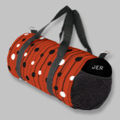 Moderne Cirkels Lijnen Patroon Rood Zwart Koel Cus Plunjezak