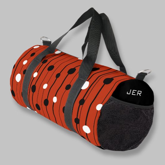 Moderne Cirkels Lijnen Patroon Rood Zwart Koel Cus Plunjezak