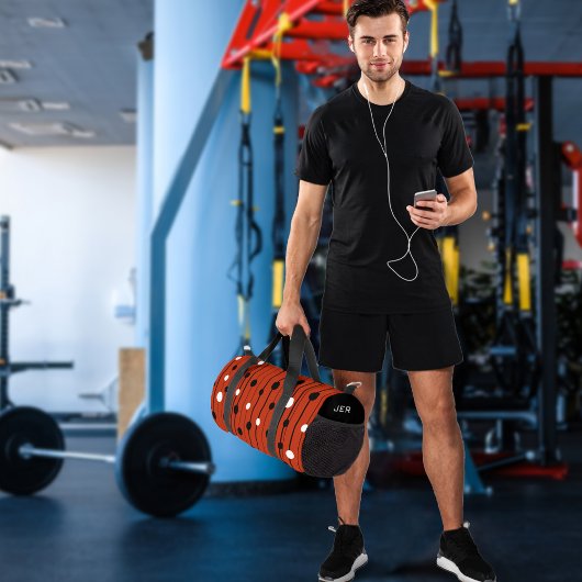 Moderne Cirkels Lijnen Patroon Rood Zwart Koel Cus Plunjezak