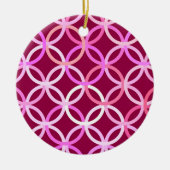 Moderne cirkels, roze en roze rond de middeleeuwen keramisch ornament (Voorkant)