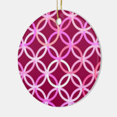 Moderne cirkels, roze en roze rond de middeleeuwen keramisch ornament (Links)