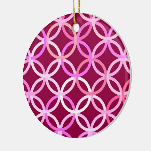 Moderne cirkels, roze en roze rond de middeleeuwen keramisch ornament (Links)