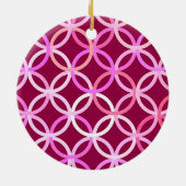 Moderne cirkels, roze en roze rond de middeleeuwen keramisch ornament (Achterkant)