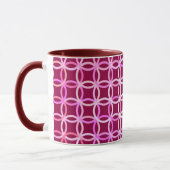 Moderne cirkels, roze en roze rond de middeleeuwen mok (Links)