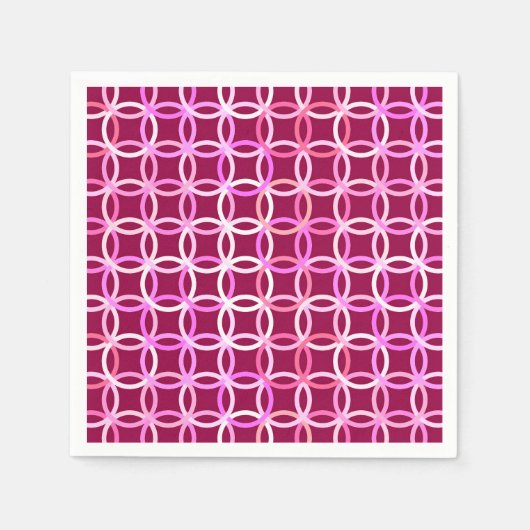 Moderne cirkels, roze en roze rond de middeleeuwen servetten (Voorkant)
