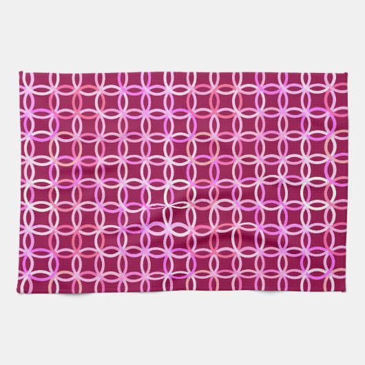Moderne cirkels, roze en roze rond de middeleeuwen theedoek (Horizontaal)