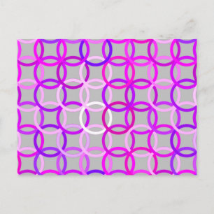 Moderne cirkels, roze, violet en grijs briefkaart
