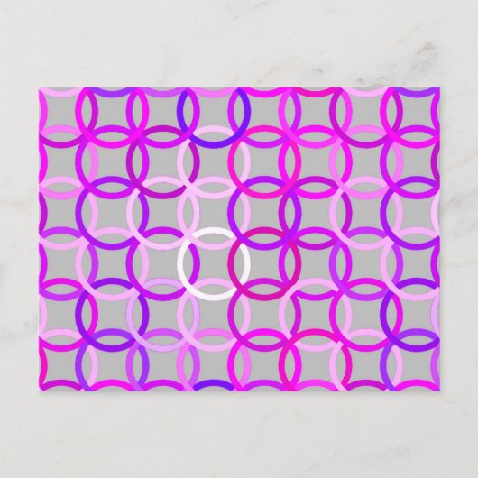 Moderne cirkels, roze, violet en grijs briefkaart (Voorkant)