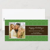 Moderne Cirkels Vakantie Fotokaart - Groen Feestdagenkaart (Voorkant / Achterkant)