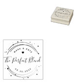 Moderne Cirkelvormige 'De Perfecte Mix' Bruiloftsg Rubberstempel (Gestempeld)