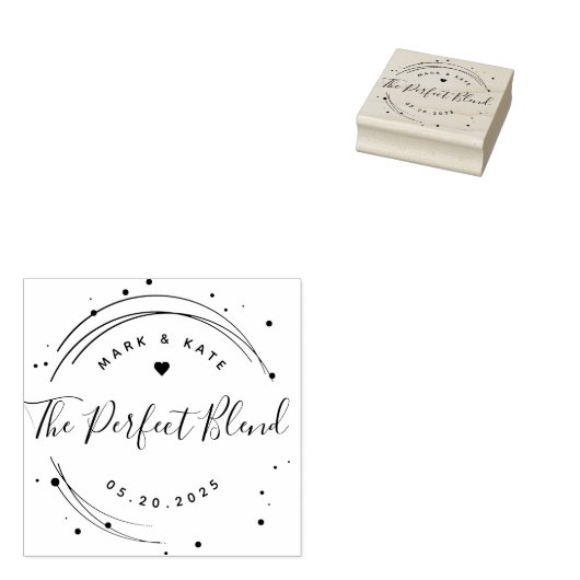 Moderne Cirkelvormige De Perfecte Mix Bruiloftsges Rubberstempel (Gestempeld)