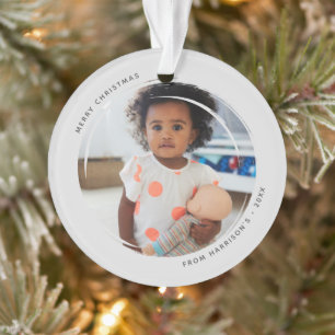 Moderne cirkelvormige grap 2 foto's Acryl Ornament