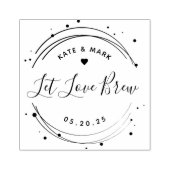 Moderne Cirkelvormige Laat Liefde Brouwen Trouw Fa Rubberstempel (Afrduk)