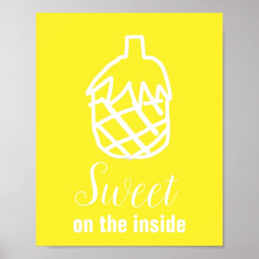 Moderne citaat voor geel zoet fruit met anananas poster (Voorkant)