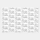 Moderne citaten met zwarte en witte kerst inpakpapier vel (Voorkant 3)