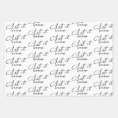 Moderne citaten met zwarte en witte kerst inpakpapier vel (Voorkant 2)