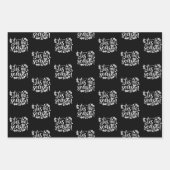 Moderne citaten met zwarte en witte kerstcadeaus inpakpapier vel (Voorkant 3)