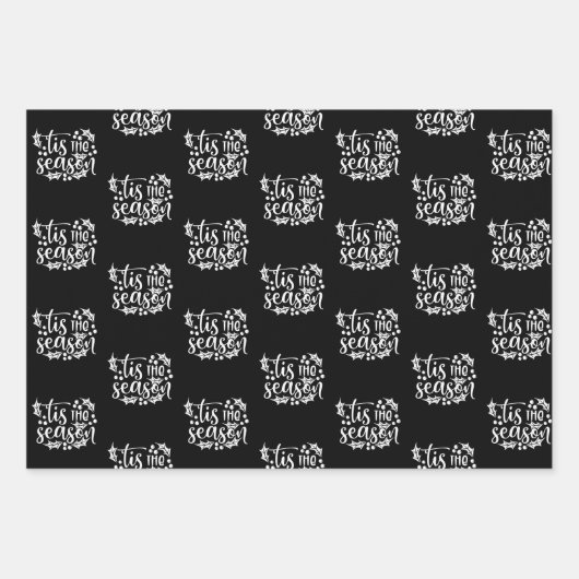 Moderne citaten met zwarte en witte kerstcadeaus inpakpapier vel (Voorkant 3)