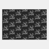 Moderne citaten met zwarte en witte kerstcadeaus inpakpapier vel (Voorkant)