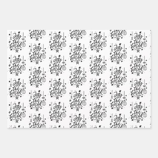 Moderne citaten met zwarte en witte kerstcadeaus inpakpapier vel (Voorkant 3)