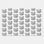 Moderne citaten met zwarte en witte kerstcadeaus inpakpapier vel (Voorkant 2)