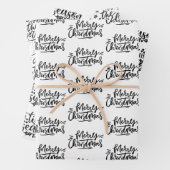 Moderne citaten met zwarte en witte kerstcadeaus inpakpapier vel (In situ)