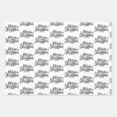 Moderne citaten met zwarte en witte kerstcadeaus inpakpapier vel (Voorkant)