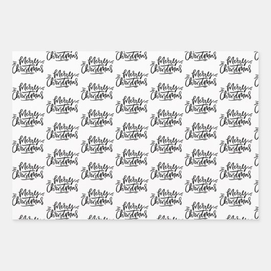 Moderne citaten met zwarte en witte kerstcadeaus inpakpapier vel (Voorkant)