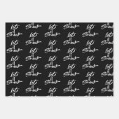 Moderne citaten voor zwarte en witte kerst inpakpapier vel (Voorkant 3)