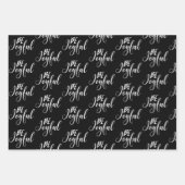 Moderne citaten voor zwarte en witte kerst inpakpapier vel (Voorkant 2)