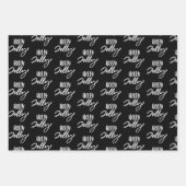 Moderne citaten voor zwarte en witte kerst inpakpapier vel (Voorkant)