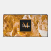 Moderne Citrien Geboortesteen Monogram Bureaumat (Voorkant)