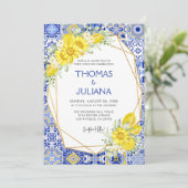 Moderne citroen Blauw Italiaans Mediterraan Bruilo Kaart (Staand voorkant)
