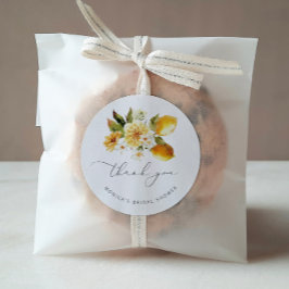 Moderne citroen bruidsdouche ronde sticker