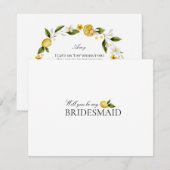 Moderne citroen bruidsmeisje voorstel Kaart (Voorkant / Achterkant)