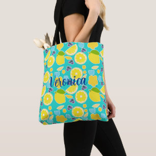Moderne citroen bruidsshower tote bag