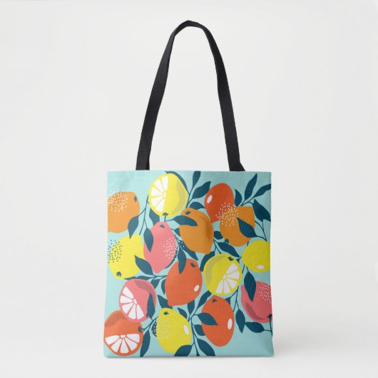 Moderne citroen citrus fruit kunst tote bag (Voorkant)