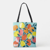 Moderne citroen citrus fruit kunst tote bag (Achterkant)