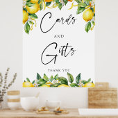 Moderne Citroen Citrus Kaarten en geschenken teken Poster (Keuken)