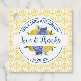 Moderne Citroen Citrus Zomer Bruiloft Bedankjes Labels