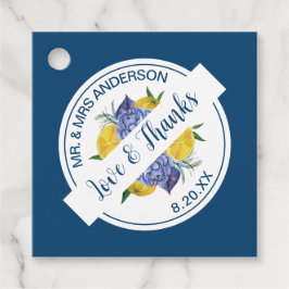 Moderne Citroen Citrus Zomer Bruiloft Bedankjes Labels