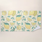 Moderne Citroen Citrus Zomer geel Persoonlijk     Strandlaken (Voorkant)