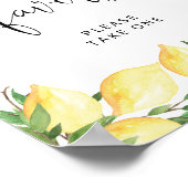 Moderne citroen gele citrus douche gunsten teken poster (Hoek)