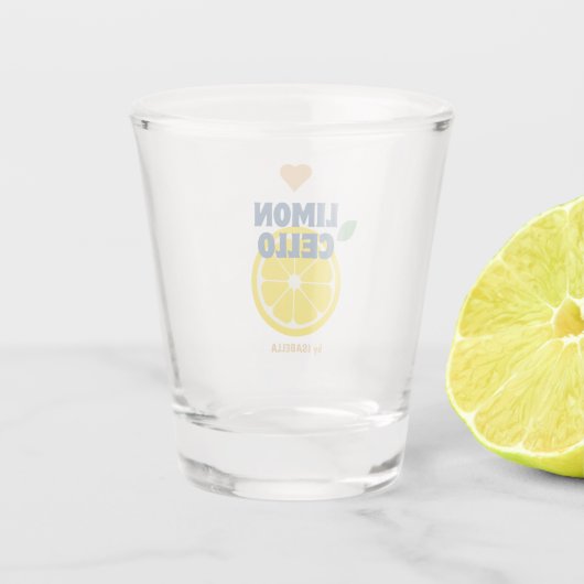 Moderne citroen hart limoncello gunst geschenk mer shot glas (Achterkant)