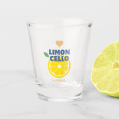 Moderne citroen hart limoncello gunst geschenk mer shot glas (Voorkant)