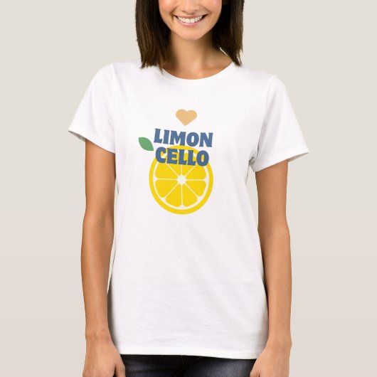 Moderne citroen hart limoncello gunst geschenk mer t-shirt (Voorkant)