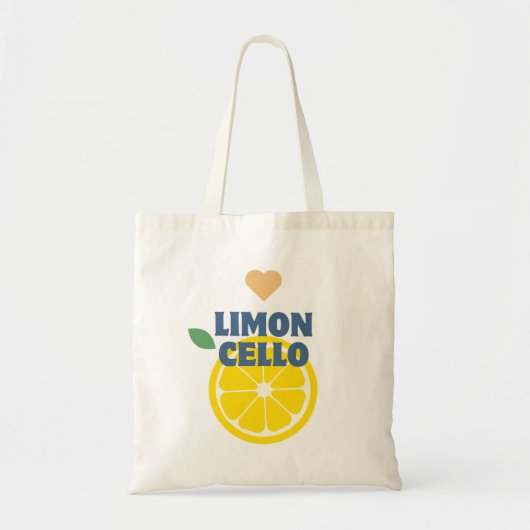 Moderne citroen hart limoncello gunst geschenk mer tote bag (Voorkant)