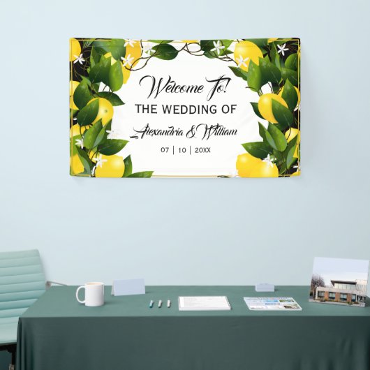 Moderne citroen krans tuin | Bruiloft Spandoek (Beurs)