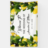 Moderne citroen krans tuin | Bruiloft Spandoek (Verticaal)